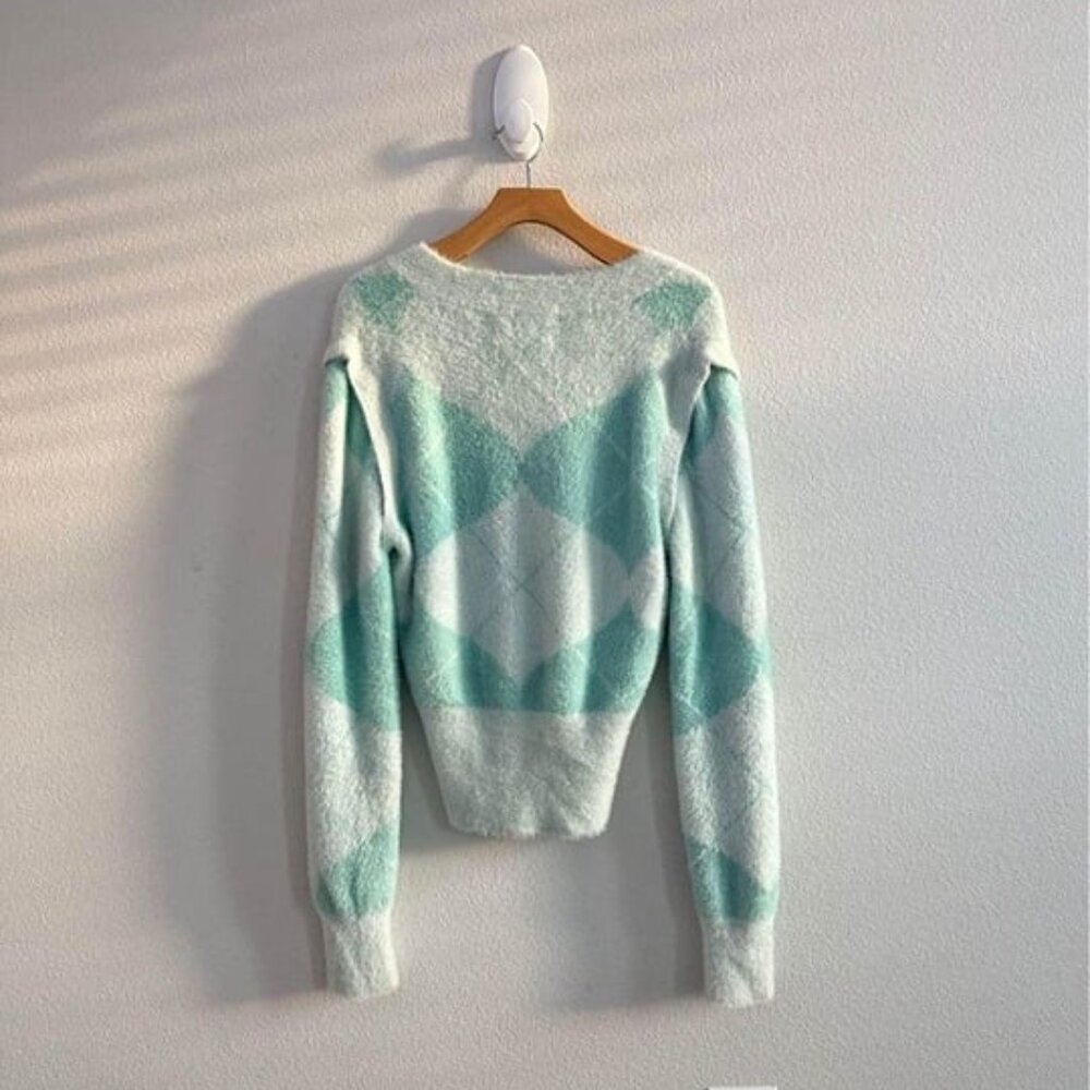 House of Sunny Diamond Argyle Knit 2-in-1 Convertible Sweater Sz 2 (XS) - Picture 7 of 7